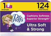 Puffs Facial Tissues Ultra Soft, 1 Rectangle Box, 124 Facial Tissues per Box, Allergies and Colds (Packaging May Vary)