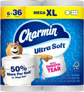 Charmin Ultra Soft Toilet Paper 6 Mega XL Rolls, 336 Sheets Per Roll (Packaging May Vary)