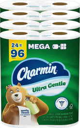 Charmin Ultra Gentle Toilet Paper, 24 Mega Rolls (Equivalent to 96 Regular Rolls),White