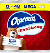 Charmin Toilet Paper Ultra Strong, 12 Mega Rolls = 48 Regular Rolls, 2-ply Bath Tissue