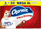 Charmin Toilet Paper Ultra Strong, 9 Mega XL Rolls = 54 Regular Rolls, 2-ply Bath Tissue