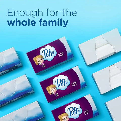 Puffs Facial Tissues Ultra Soft, 1 Cube Box, 48 Facial Tissues per Box, Allergies and Colds (Packaging May Vary)