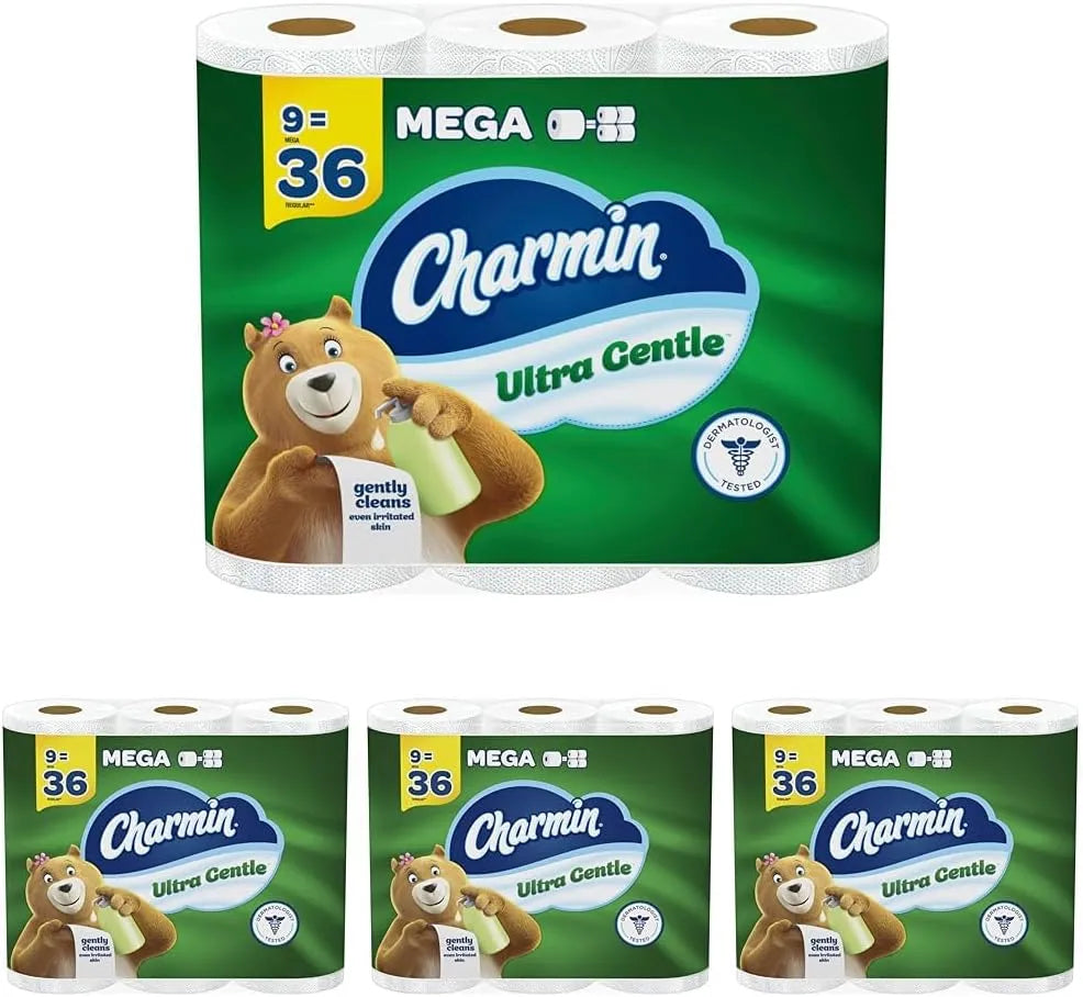 Charmin Ultra Gentle Toilet Paper, 9 Mega Rolls, 231 Sheets Per Roll (Pack of 4)