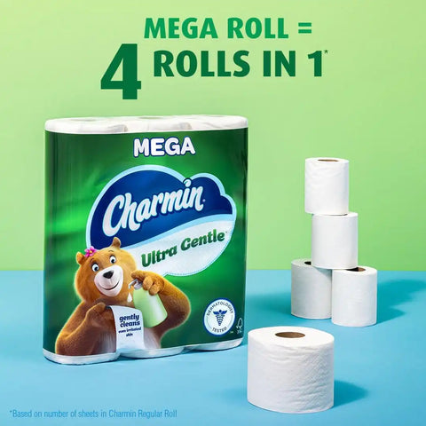 Charmin Ultra Gentle Toilet Paper, 24 Mega Rolls (Equivalent to 96 Regular Rolls),White
