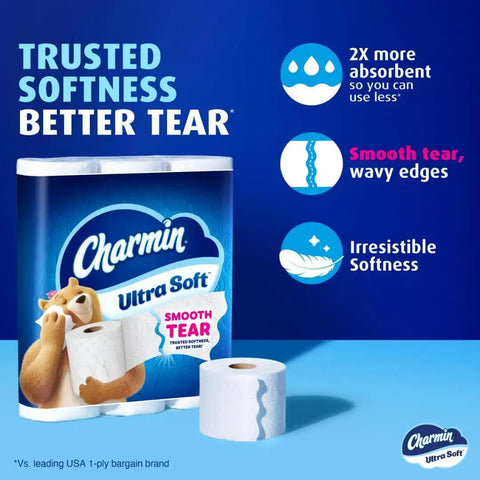 Charmin Ultra Soft Toilet Paper, 18 Mega XL Rolls = 108 Regular Rolls