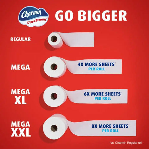 Charmin Ultra Strong Toilet Paper 16 Mega Rolls, 220 Sheets Per Roll