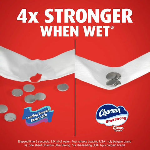 Charmin Ultra Strong Clean Touch 2-Ply Toilet Paper, 18 Family Mega Rolls = 90 Regular Rolls, White