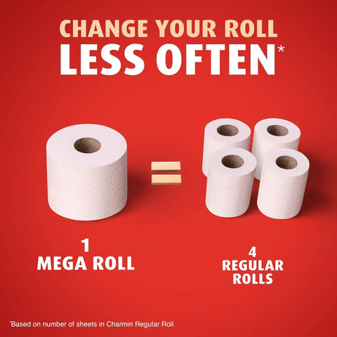 Charmin Toilet Paper Ultra Strong, 12 Mega Rolls = 48 Regular Rolls, 2-ply Bath Tissue