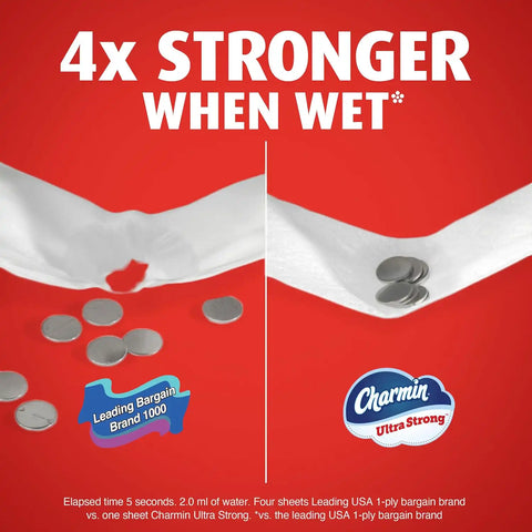 Charmin Toilet Paper Ultra Strong, 12 Mega Rolls = 48 Regular Rolls, 2-ply Bath Tissue