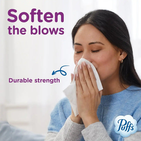 Puffs Facial Tissue Ultra Soft Non-Lotion, 18 Cube Boxes, 56 Facial Tissues per Box, Allergies and Colds (Packaging May Vary)