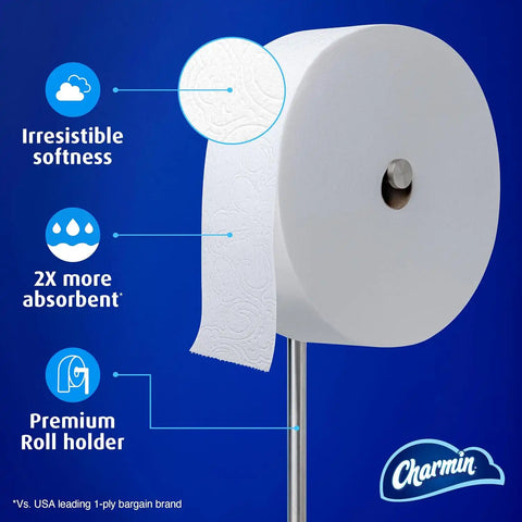 Charmin Toilet Paper Ultra Soft, Forever Roll Starter Kit, 1 Holder, 2 Rolls, 2-ply Bath Tissue
