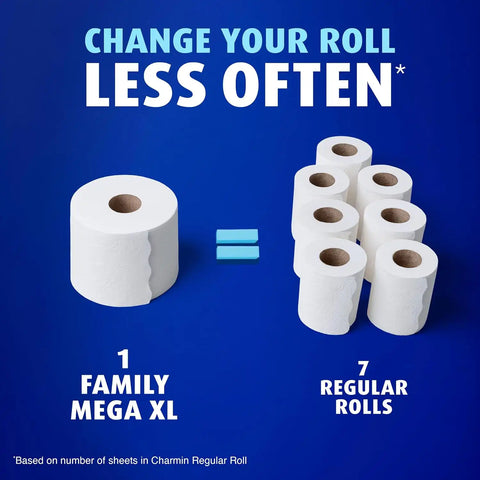 Charmin Ultra Soft Cushiony Touch Toilet Paper, 12 Family Mega XL Rolls = 84 Regular Rolls