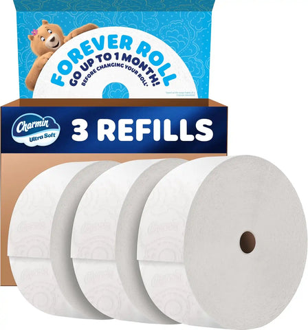 Charmin Toilet Paper Ultra Soft, 3 Forever Rolls Refill Rolls, 2-ply Bath Tissue, 3 Rolls