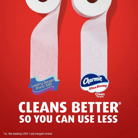 Charmin Ultra Strong Clean Touch 2-Ply Toilet Paper, 18 Family Mega Rolls = 90 Regular Rolls, White