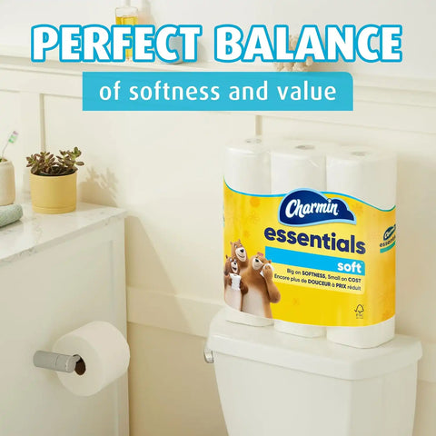 Charmin Essentials Soft Toilet Paper 6 Mega Rolls, 330 sheets per roll