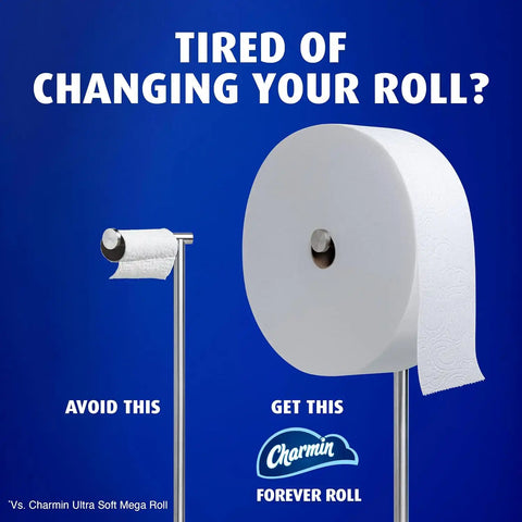 Charmin Toilet Paper Ultra Soft, 3 Forever Rolls Refill Rolls, 2-ply Bath Tissue, 3 Rolls